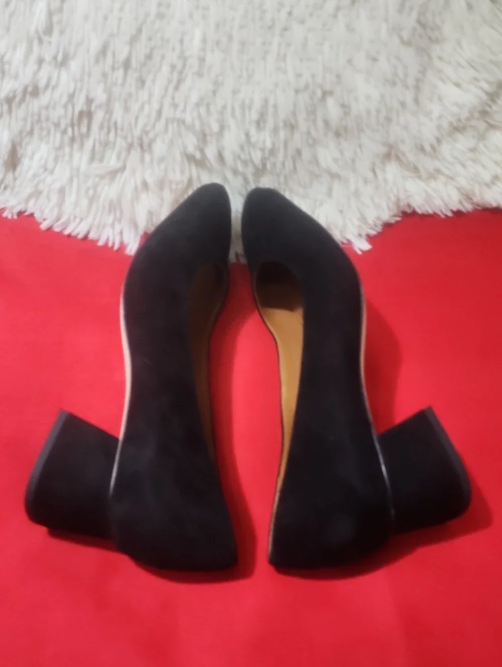 J. McLaughlin Cassey Black Suede Low Block Heel Pumps